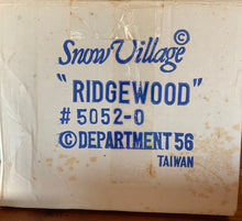 Load image into Gallery viewer, Dept 56- Snow Village &quot;Ridgewood&quot;
