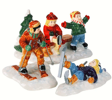 Dept 56 Snow Village Skaters and Skiers Accessory