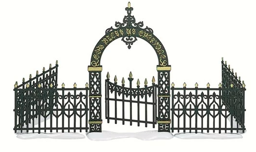 Dept 56 Village Victorian Wrought Iron Fence and Gate Accessory