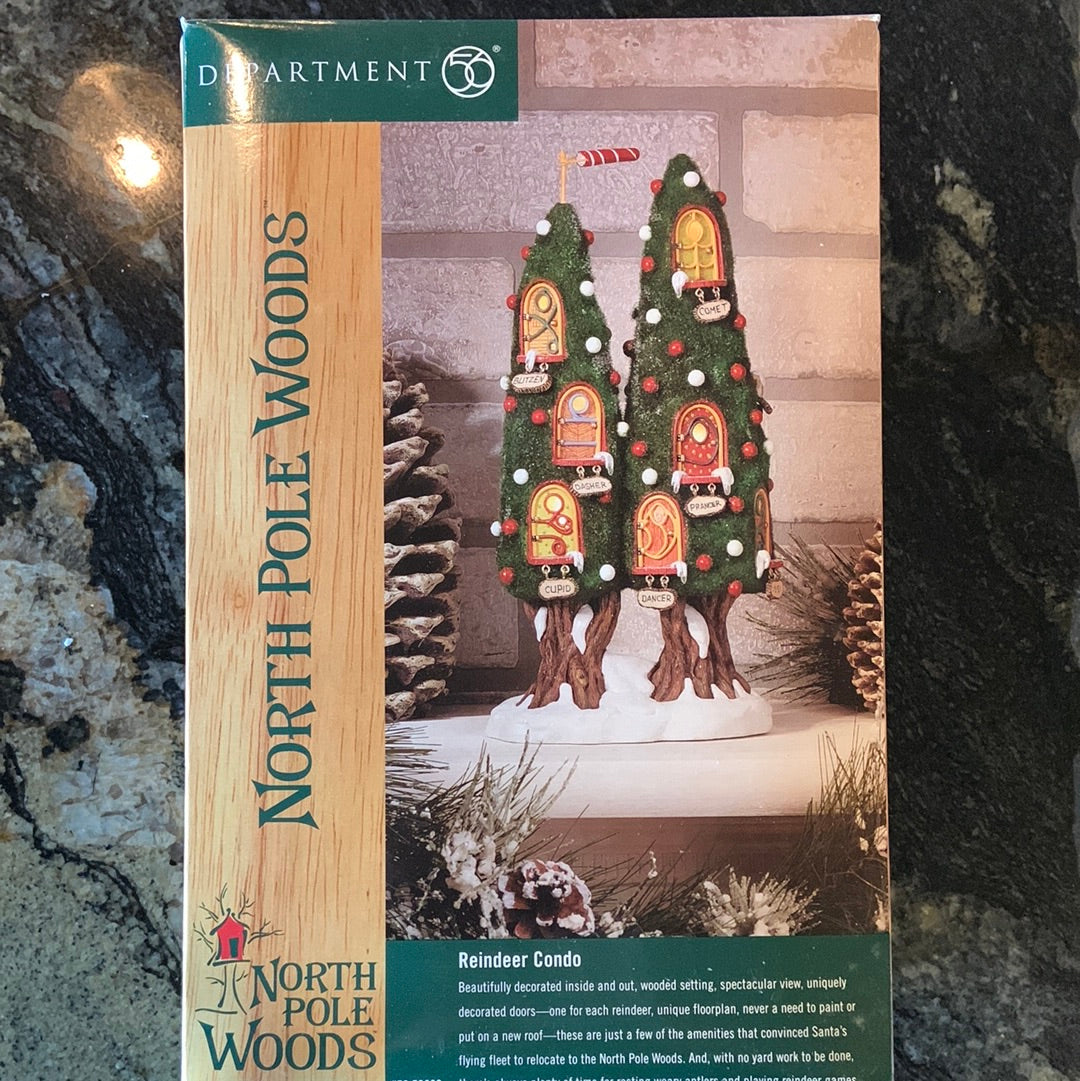 Dept 56 North Pole Woods Collection "Reindeer Condo"