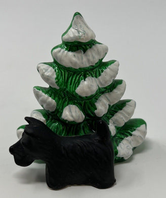 Dept 56 Snow Village SCOTTIE DOG WITH TREE