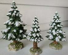 Load image into Gallery viewer, Department 56- Village &quot;Snowy Scotch Pines&quot; set of 3 
