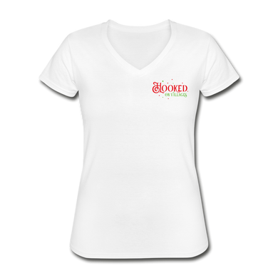 Hooked on Villages Women's V-Neck T-Shirt - white
