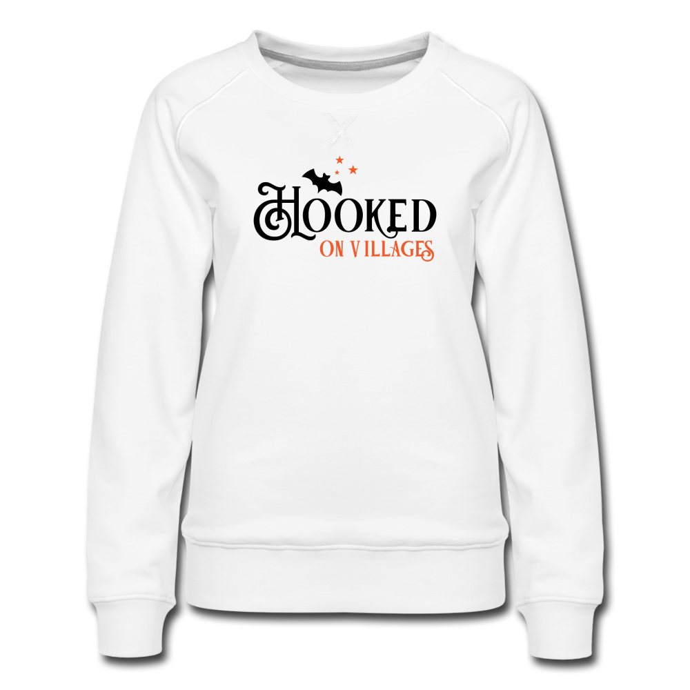 Hooked on Halloween Villages Women’s Sweatshirt - white